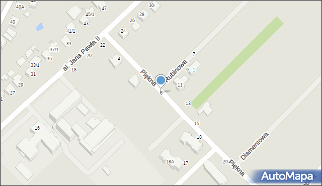 Gąbin, Piękna, 6, mapa Gąbin