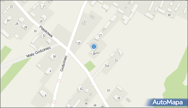 Gadka, Piaskowa, 29, mapa Gadka