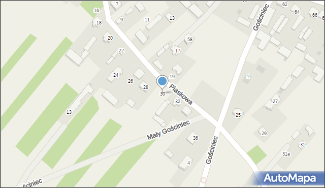 Gadka, Piaskowa, 30, mapa Gadka