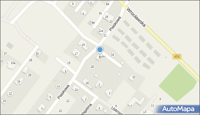 Gajków, Piaskowa, 30, mapa Gajków