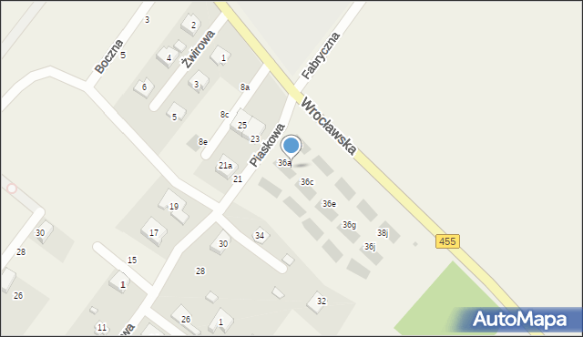 Gajków, Piaskowa, 36b, mapa Gajków