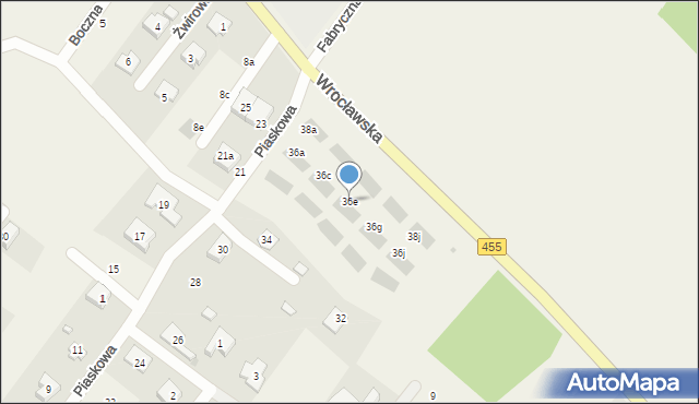 Gajków, Piaskowa, 36e, mapa Gajków