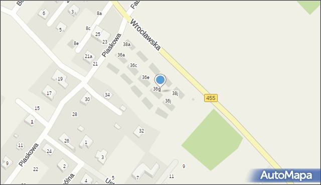 Gajków, Piaskowa, 36h, mapa Gajków