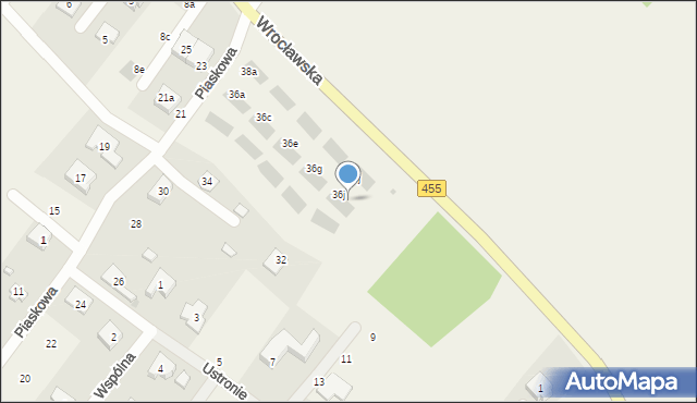 Gajków, Piaskowa, 36k, mapa Gajków