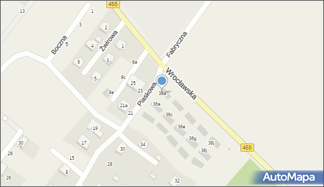 Gajków, Piaskowa, 38a, mapa Gajków