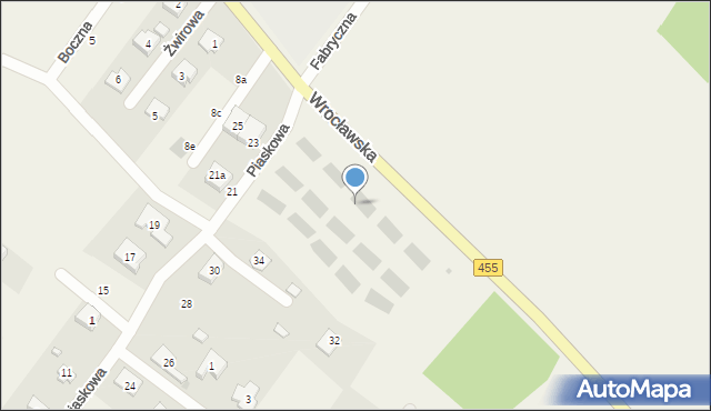Gajków, Piaskowa, 38e, mapa Gajków