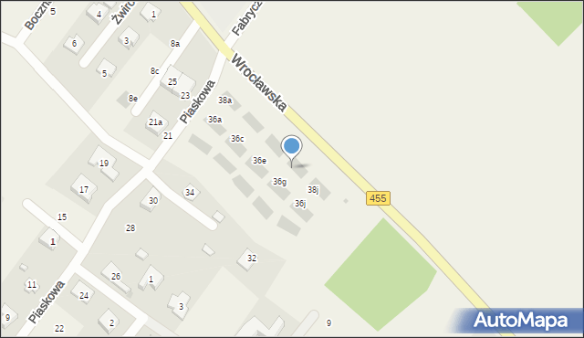 Gajków, Piaskowa, 38g, mapa Gajków