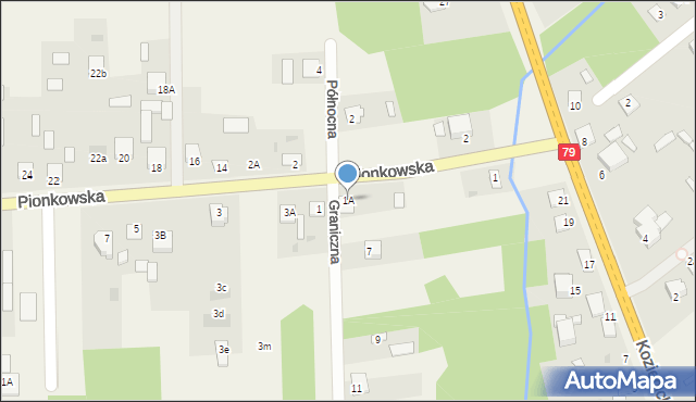 Garbatka-Letnisko, Pionkowska, 1A, mapa Garbatka-Letnisko