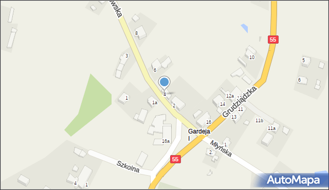 Gardeja, Piastowska, 4, mapa Gardeja