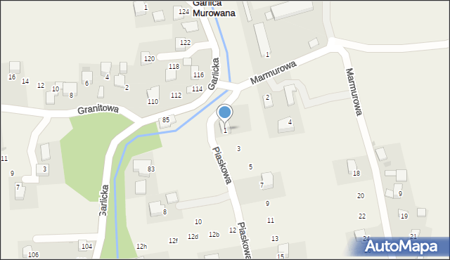 Garlica Murowana, Piaskowa, 1, mapa Garlica Murowana