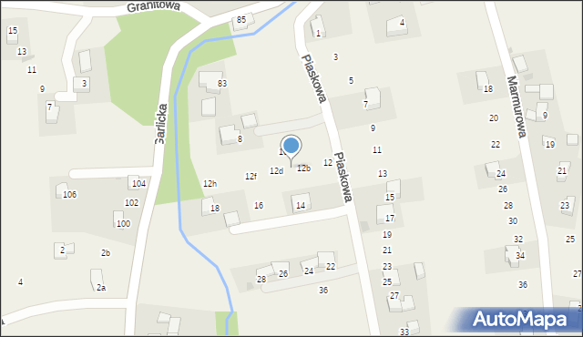 Garlica Murowana, Piaskowa, 12c, mapa Garlica Murowana