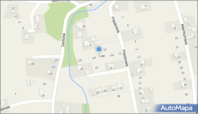 Garlica Murowana, Piaskowa, 12e, mapa Garlica Murowana