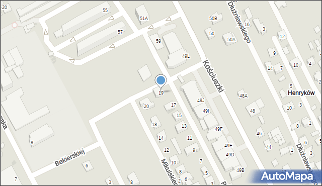 Garwolin, Piesiewicza-Czarnego Jana, 19, mapa Garwolin