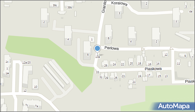 Gdańsk, Piaskowa, 13a, mapa Gdańska