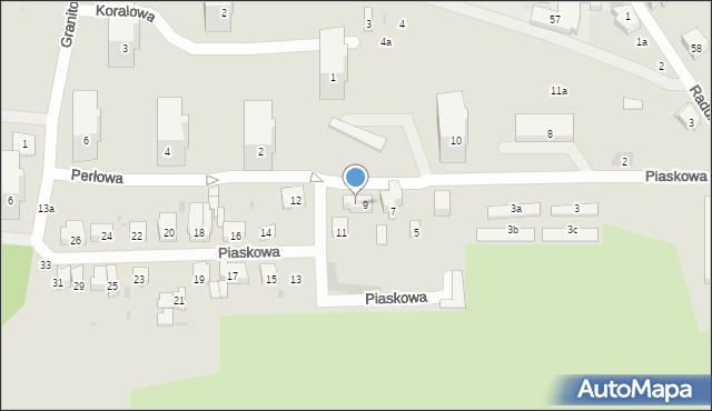 Gdańsk, Piaskowa, 9a, mapa Gdańska