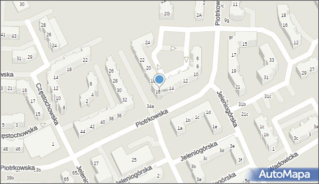 Gdańsk, Piotrkowska, 16, mapa Gdańska