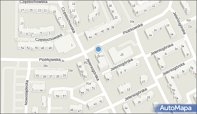 Gdańsk, Piotrkowska, 27, mapa Gdańska