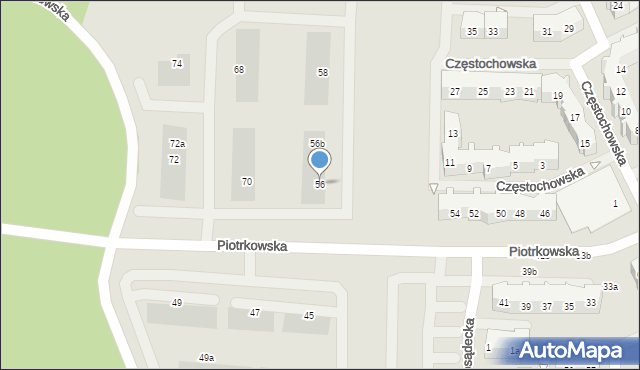 Gdańsk, Piotrkowska, 56, mapa Gdańska