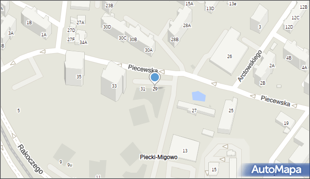 Gdańsk, Piecewska, 29, mapa Gdańska
