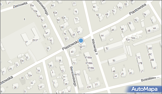 Gdańsk, Piastowska, 42, mapa Gdańska