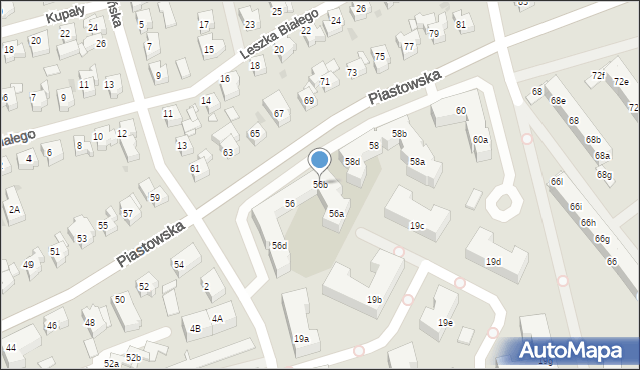 Gdańsk, Piastowska, 56b, mapa Gdańska