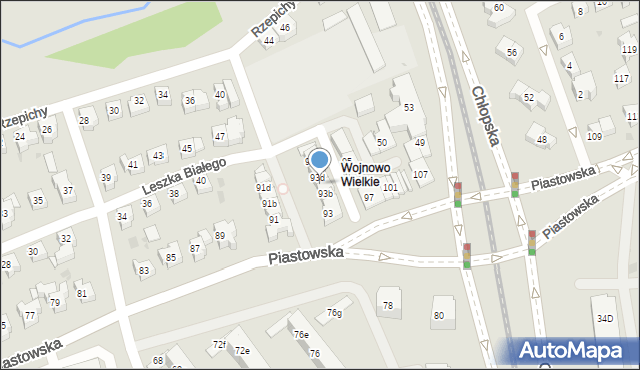 Gdańsk, Piastowska, 93c, mapa Gdańska