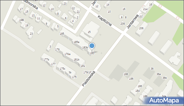 Gdańsk, Piastowska, 183, mapa Gdańska