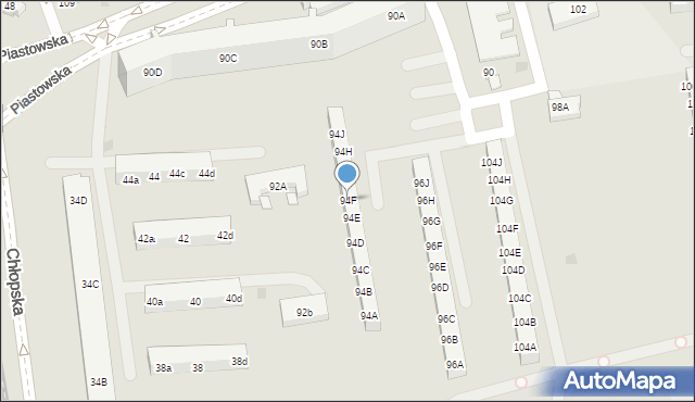 Gdańsk, Piastowska, 94F, mapa Gdańska