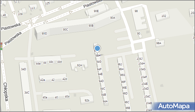 Gdańsk, Piastowska, 94H, mapa Gdańska