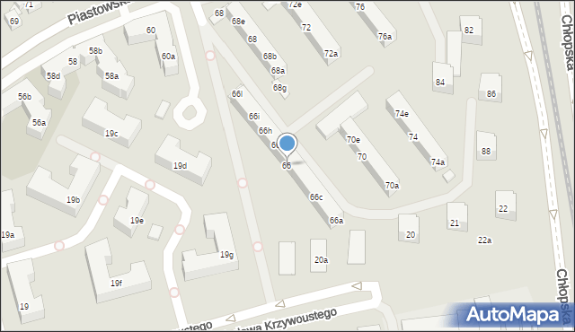 Gdańsk, Piastowska, 66, mapa Gdańska