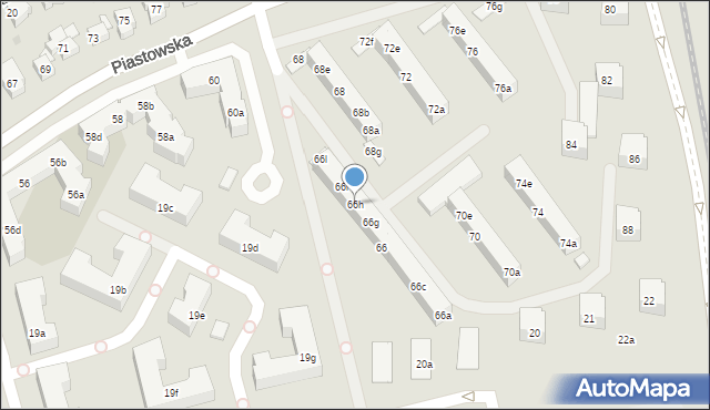 Gdańsk, Piastowska, 66h, mapa Gdańska