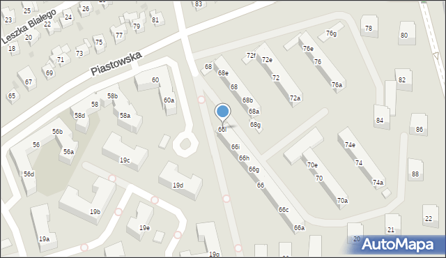 Gdańsk, Piastowska, 66l, mapa Gdańska