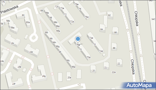 Gdańsk, Piastowska, 70e, mapa Gdańska