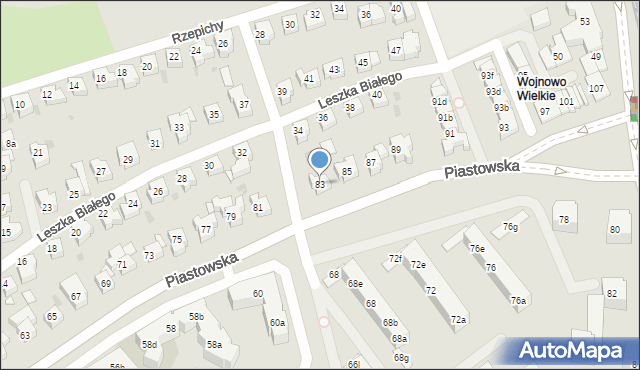 Gdańsk, Piastowska, 83, mapa Gdańska