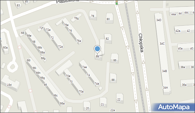 Gdańsk, Piastowska, 84, mapa Gdańska