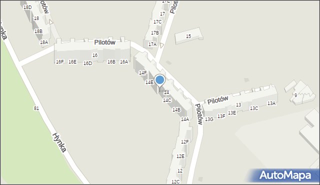 Gdańsk, Pilotów, 14D, mapa Gdańska