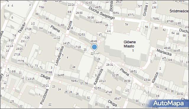 Gdańsk, Piwna, 23, mapa Gdańska