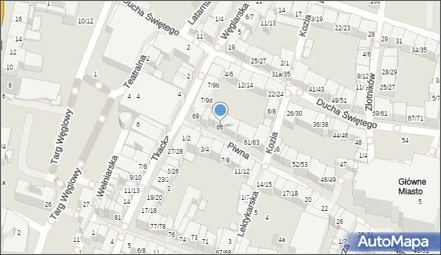 Gdańsk, Piwna, 66, mapa Gdańska