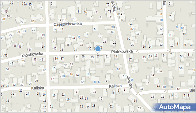 Gdynia, Piotrkowska, 23, mapa Gdyni