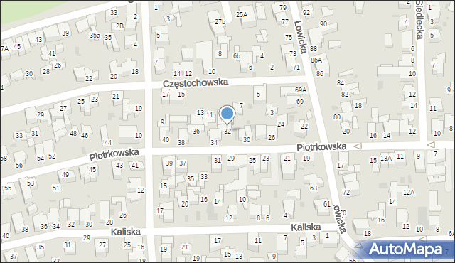 Gdynia, Piotrkowska, 32, mapa Gdyni