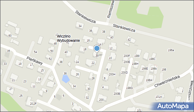 Gdynia, Pieńkawy Zdzisława, kpt., 20, mapa Gdyni