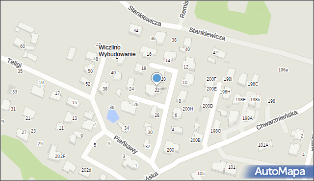 Gdynia, Pieńkawy Zdzisława, kpt., 22, mapa Gdyni