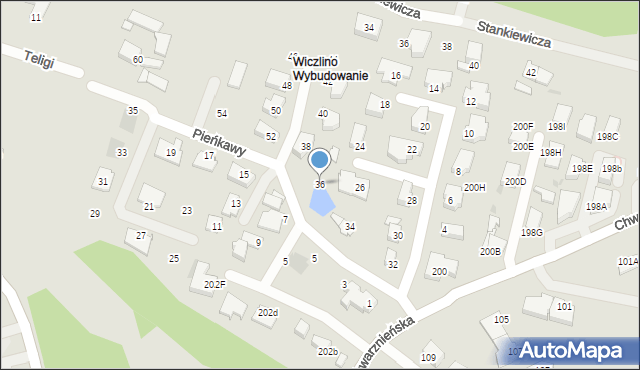 Gdynia, Pieńkawy Zdzisława, kpt., 36, mapa Gdyni