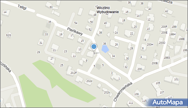 Gdynia, Pieńkawy Zdzisława, kpt., 7, mapa Gdyni