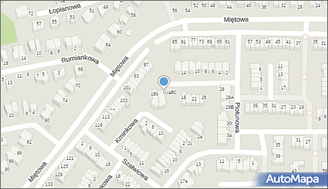 Gdynia, Piołunowa, 18a, mapa Gdyni