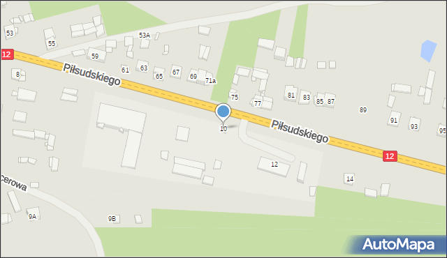 Gielniów, Piłsudskiego Józefa, marsz., 12a, mapa Gielniów