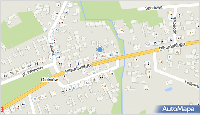 Gielniów, Piłsudskiego Józefa, marsz., 13, mapa Gielniów
