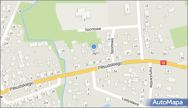 Gielniów, Piłsudskiego Józefa, marsz., 35a, mapa Gielniów