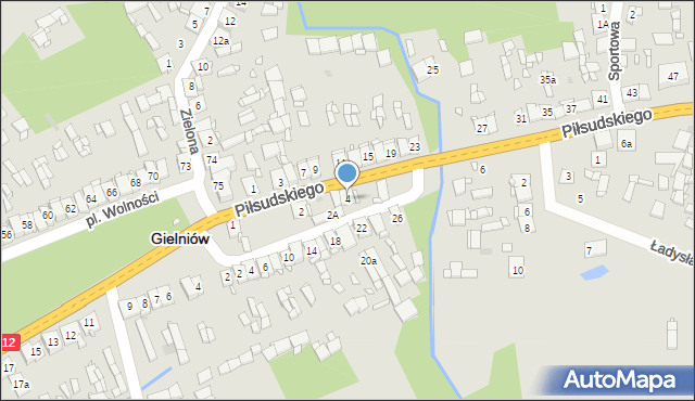 Gielniów, Piłsudskiego Józefa, marsz., 4, mapa Gielniów