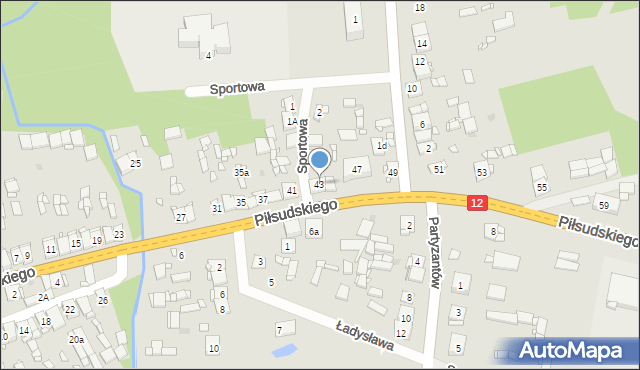 Gielniów, Piłsudskiego Józefa, marsz., 43, mapa Gielniów